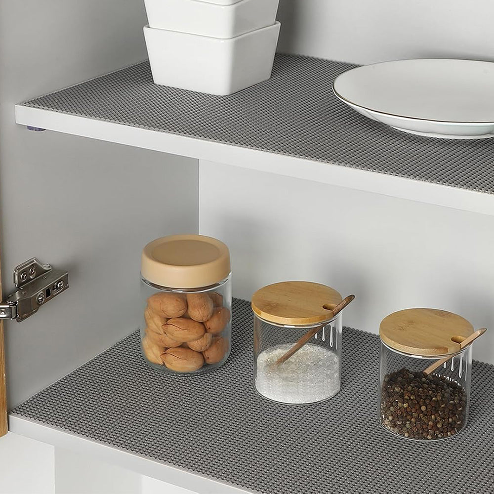 Non-Adhesive Drawer and Shelf Liner for Cabinet Wardrobe -Grey