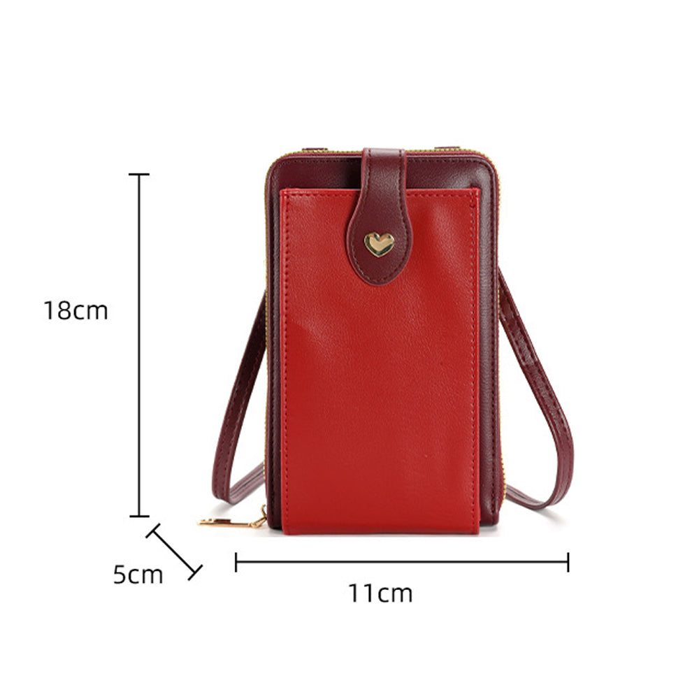 Small Crossbody Bag Cell Phone Purse for Women Mini Shoulder Bag Wallet with Card Slots Red