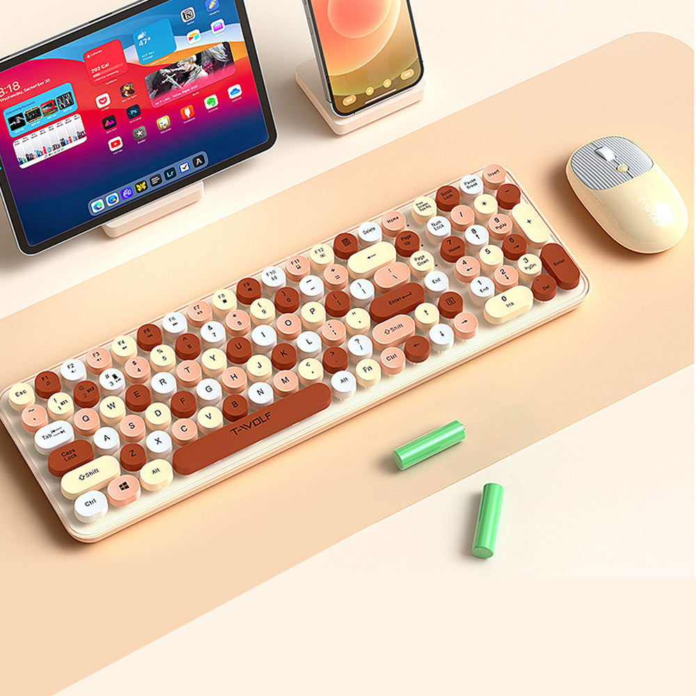 Colorful 2.4GHz Wireless Keyboard and Mouse Combo Plug and Play for Laptop PC Style 1