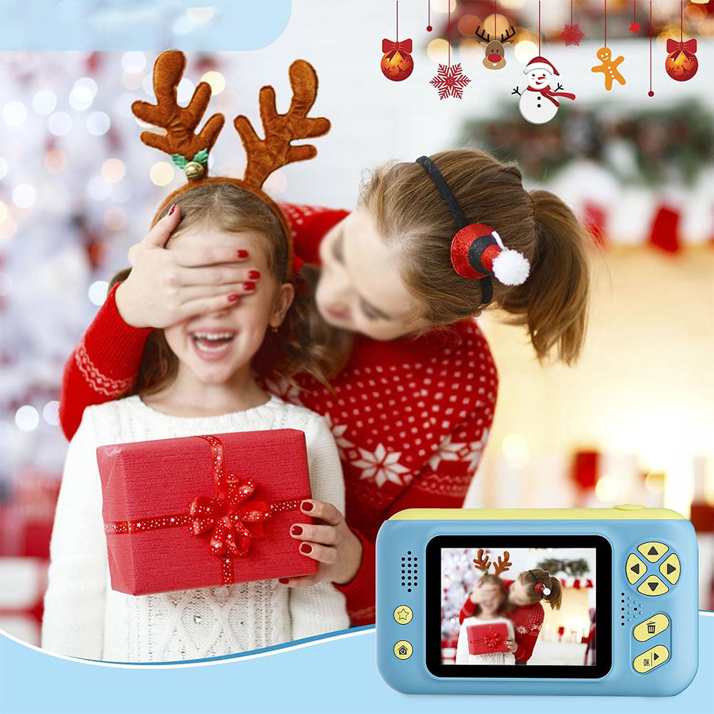 180 Degree Flip Lens Digital Camera Camera Toys - Blue