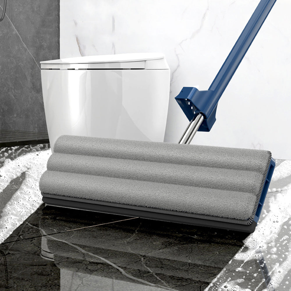 360 Degree Rotatable Flat Mop Adjustable Mop with 2 Replacement Pads Blue
