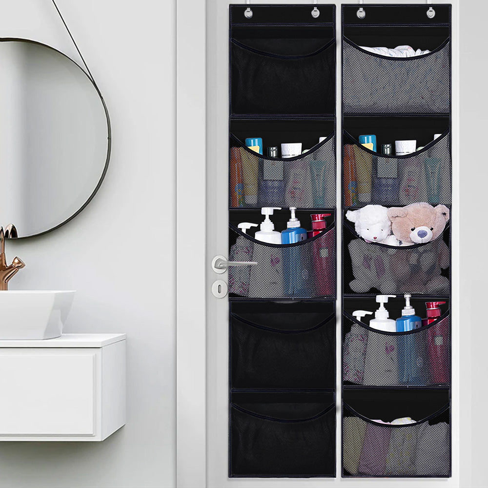 Over Door Organizer for Stuffies Toy Hanging Storage Net Bag for Animals Stuffy Black