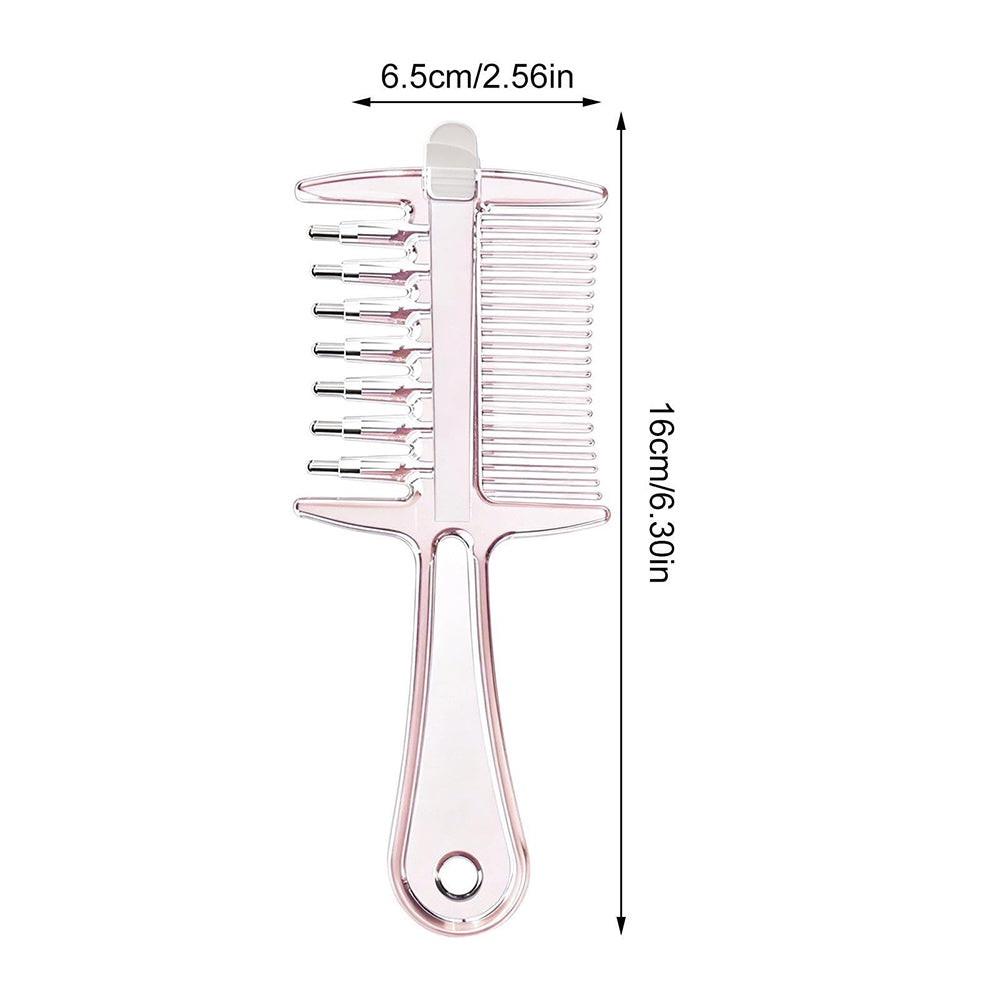 2 in 1 Liquid Guide Comb Oil Comb with Flow Control and Scalp Massage Comb - Pink
