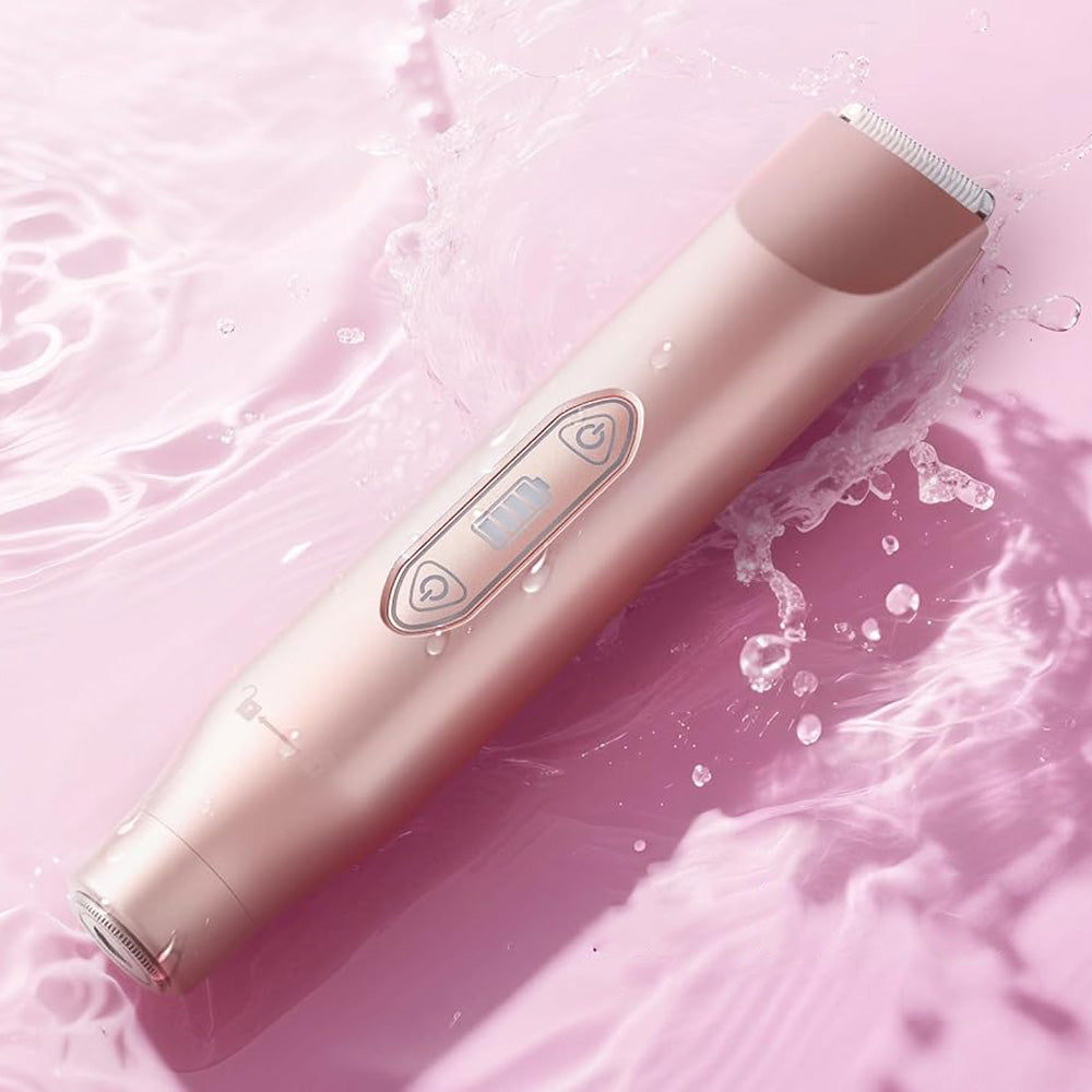 3-in-1 Electric Shaver Nose Hair Trimmer for Face Body Bikini Underarm and Legs-Rose Gold