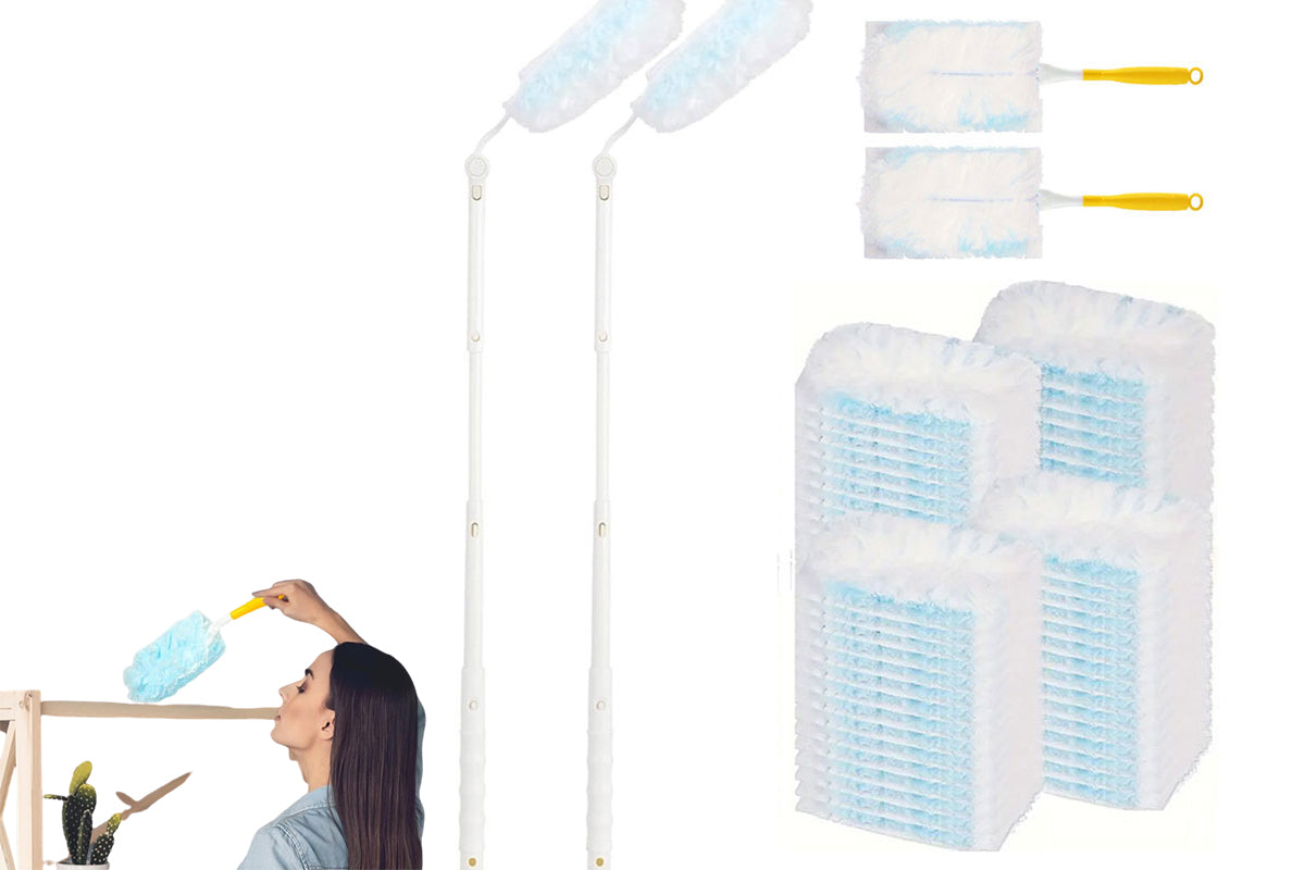 60Pcs Duster Refills With Handles Disposable Duster Refills