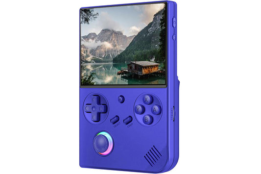 Handheld Retro Game Console 4 Inch Screen Built-in 64G TF Card Supports WiFi Bluetooth -Blue