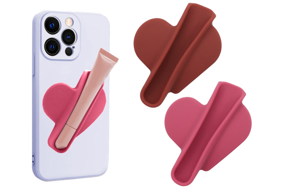 Holder For Rhode Skin Lip Lipstick Holder For Phone Case Peel And Stick Silicone Cover-Rose And Wine Red