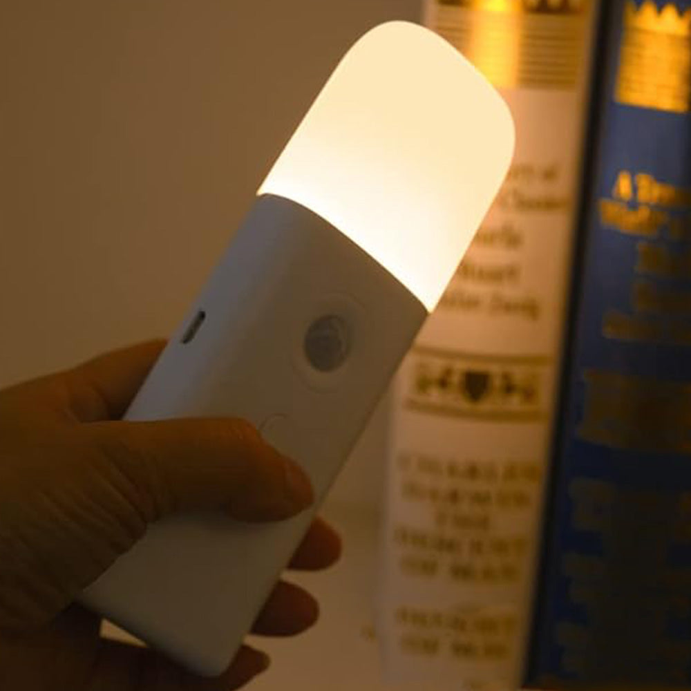 Dimmable Motion Sensor Night Light Rechargeable Nightlight with 5 Brightness Levels Yellow