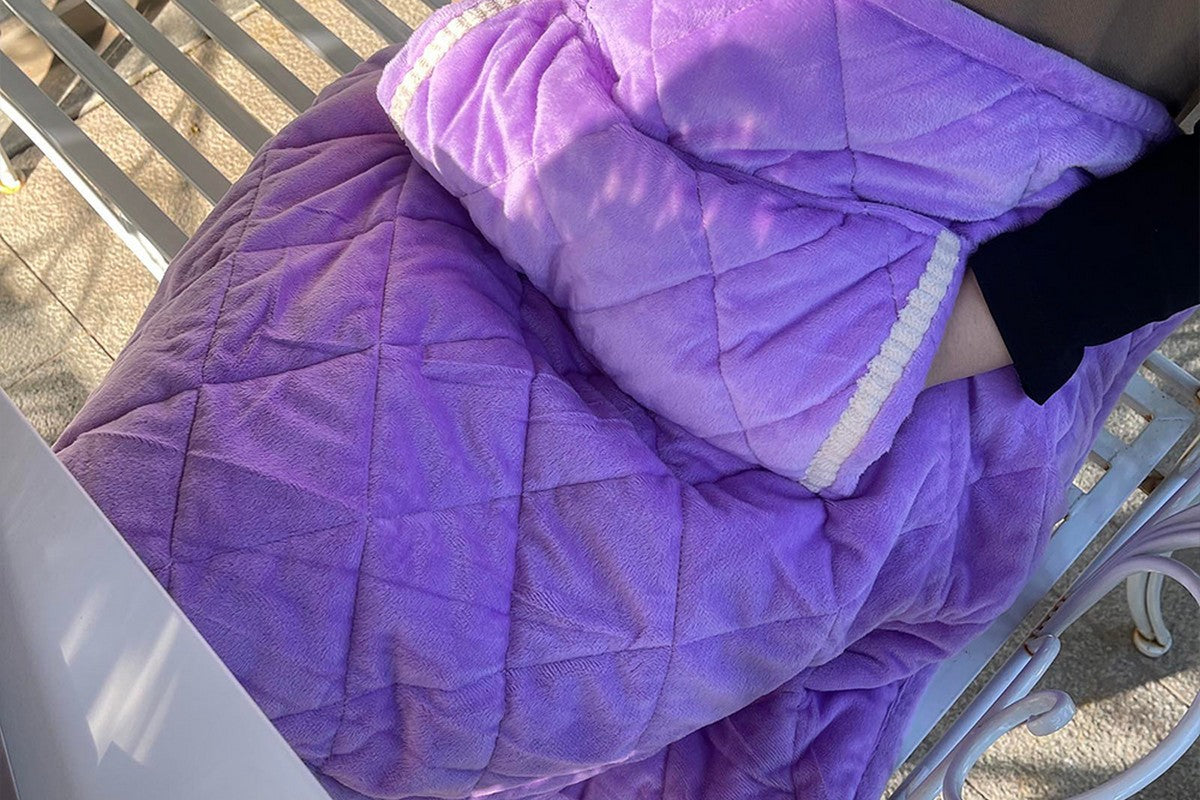 2Pcs USB Heating Pad Portable 5V Heated Travel Blanket Pads For Car Airplane-Purple And Pink