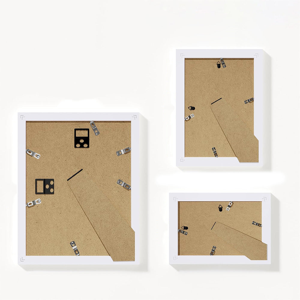 15 Piece Picture Frame Set Multi-size Collage Photo Frames for Wall or Tabletop Display-White