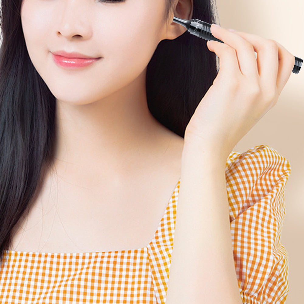 2-in-1 Visual Ear Wax Removal Tool with Ear Scoop Ear Tweezers Ear Cleaning Tool Black