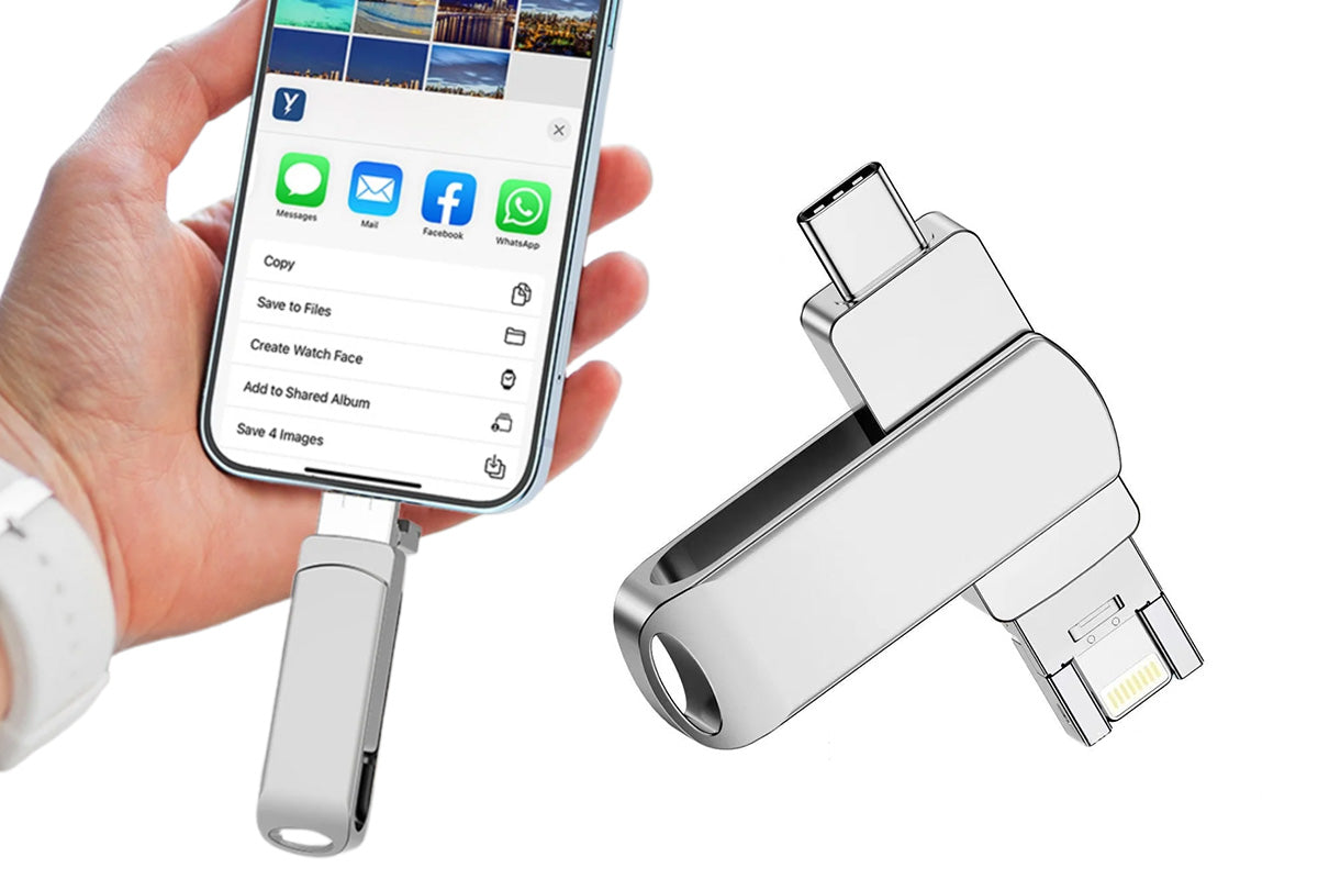 4 in 1 USB Flash Drive Photo Stick USB 3.0 Memory Stick Storage for Photos Backup -Rotating USB Flash Drive