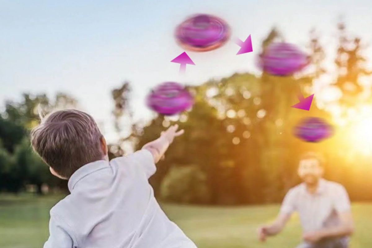 Flying Orb Ball Toy Galaxy Boomerang Hover Ball with LED Light -Purple
