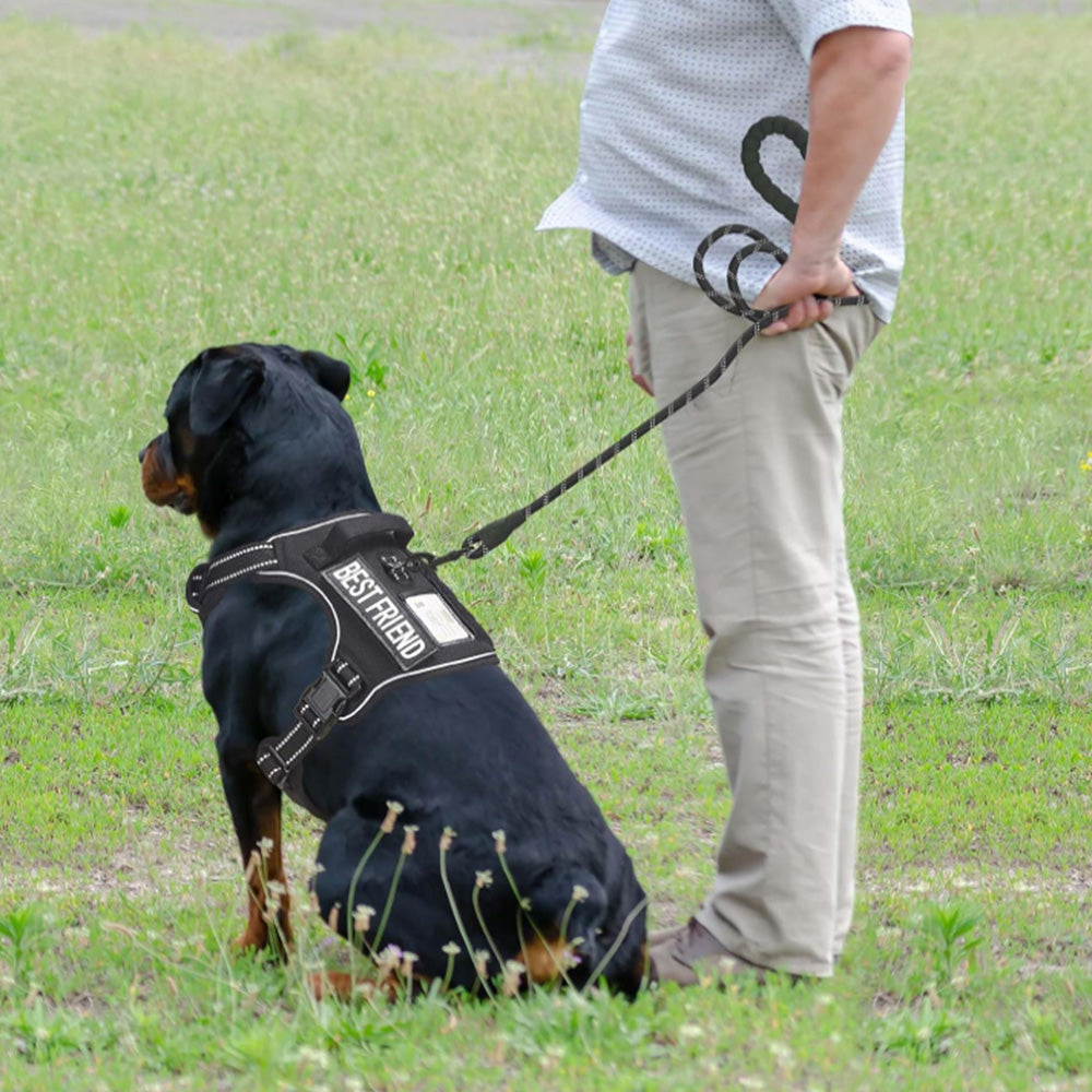 Tactical Dog Harness with Reflective Pet No Pull Adjustable Military Vest for Walking Training Black