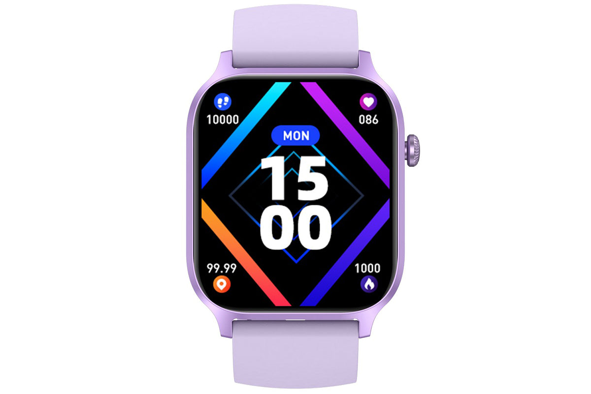 Smart Watch 1.85-Inch Fitness Watch with Heart Rate Sleep Monitor Blood Oxygen Blood Pressure Activity Tracker-Purple