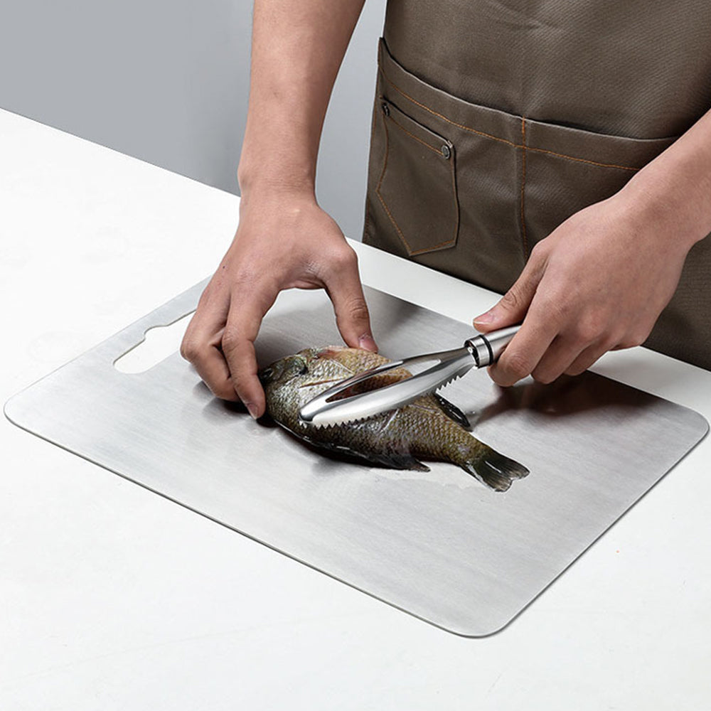 Double Sided Cutting Board for Kitchen Stainless Steel Chopping Board