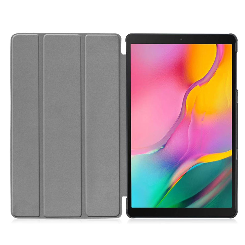 PU Leather Trifold Stand Case for Fire HD 10 2021 2023-Black