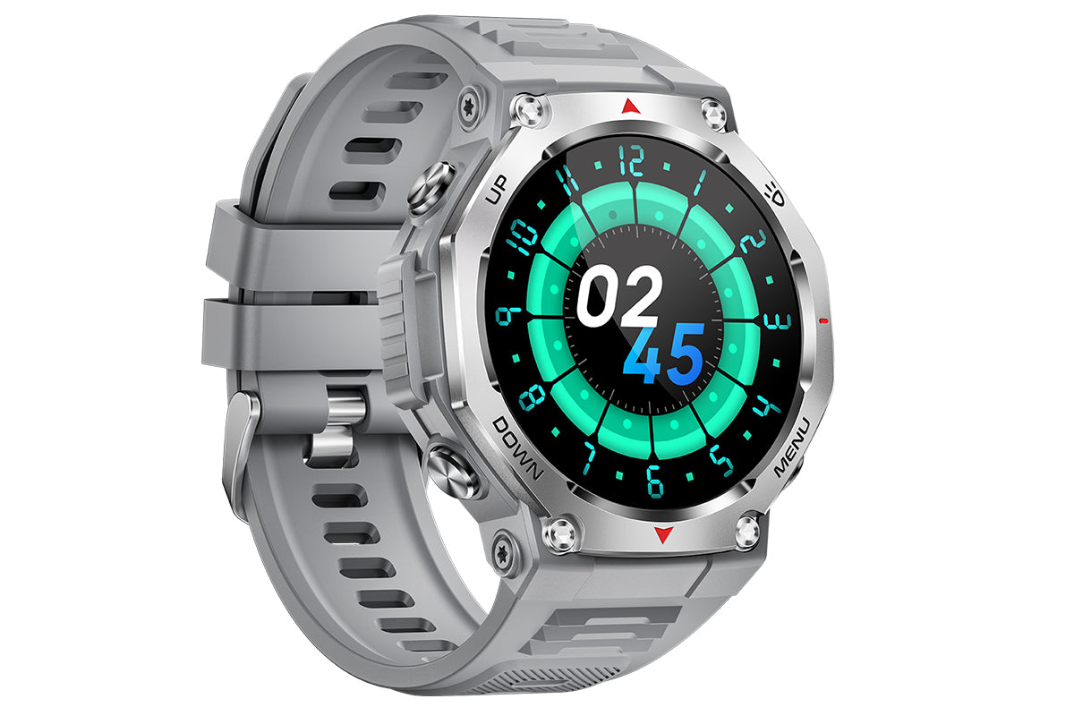 Smart Watch with Flashlight Fitness Tracker with Bluetooth Calls 100+Sports Modes -Silver