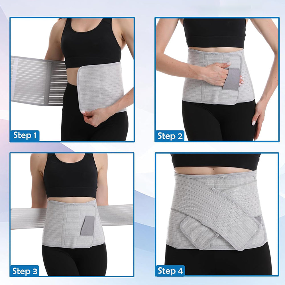 Bamboo Charcoal Fiber Belly Band Postpartum Abdominal Binder for Women-Black