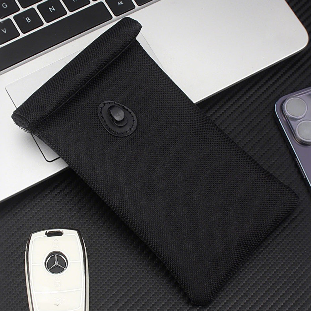 Faraday Phone Pouch RFID Signal Blocking Key Pouch Wallet Case For Privacy Protection-Black