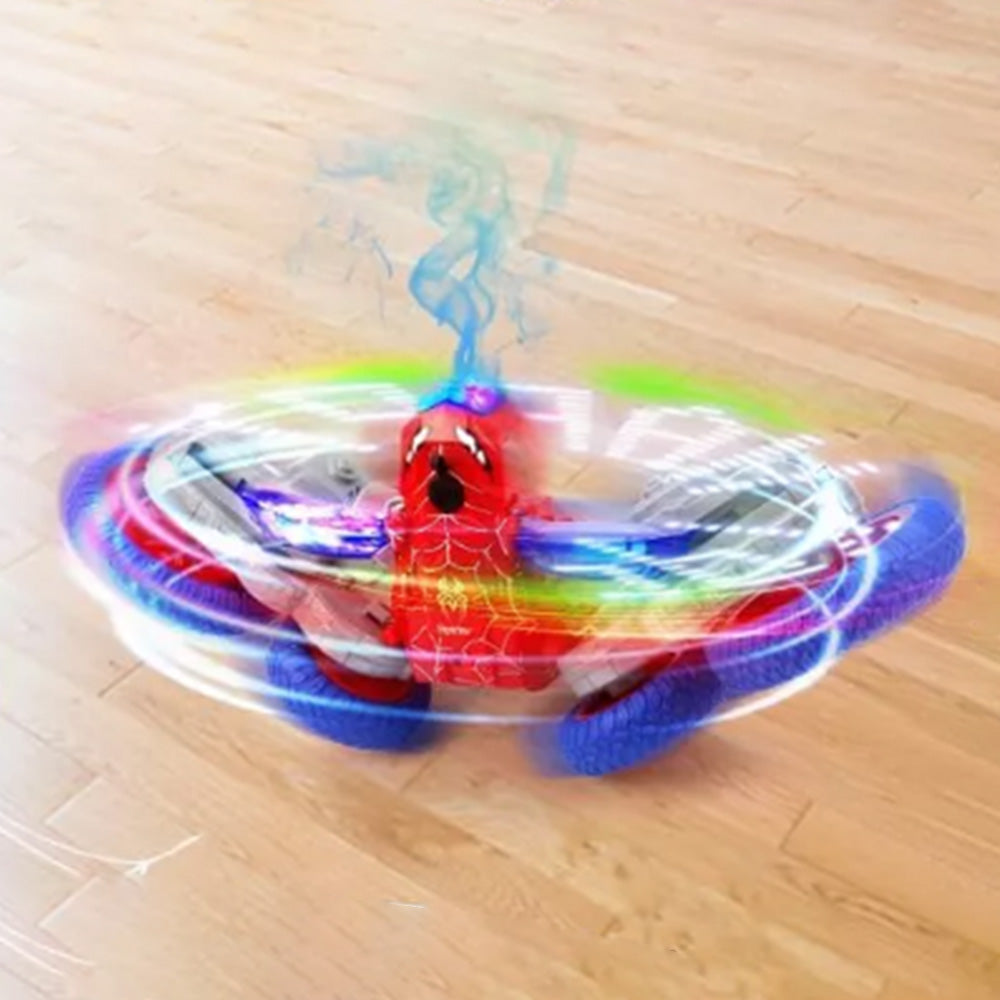 2.4GHz RC Spider Stunt Car 4WD Rotating Spray Off-Road Car Toy with Light