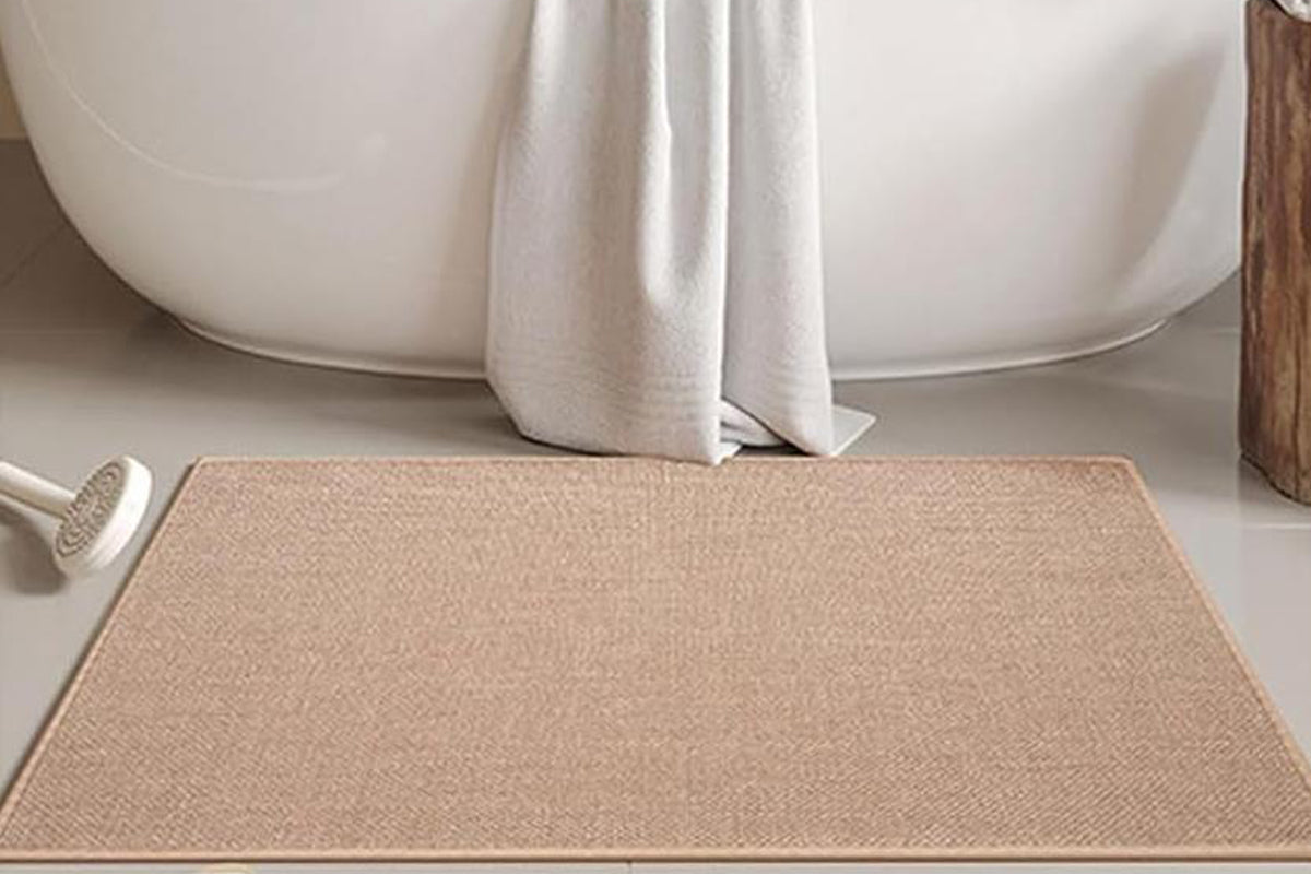 2Pcs Set 45x70cm and 45x120cm Non Slip Kitchen Runner Rug Absorbent Kitchen Floor Mat for Home Door Mats-Brown