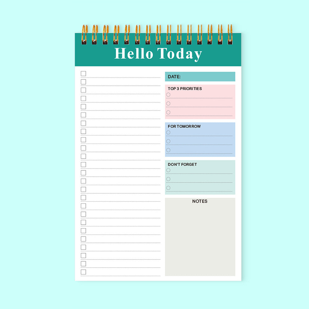 A5 To Do List Notepad 52 Sheets Tear Off Daily Planner Checklist Notebook for Tasks Goal Achievement Green
