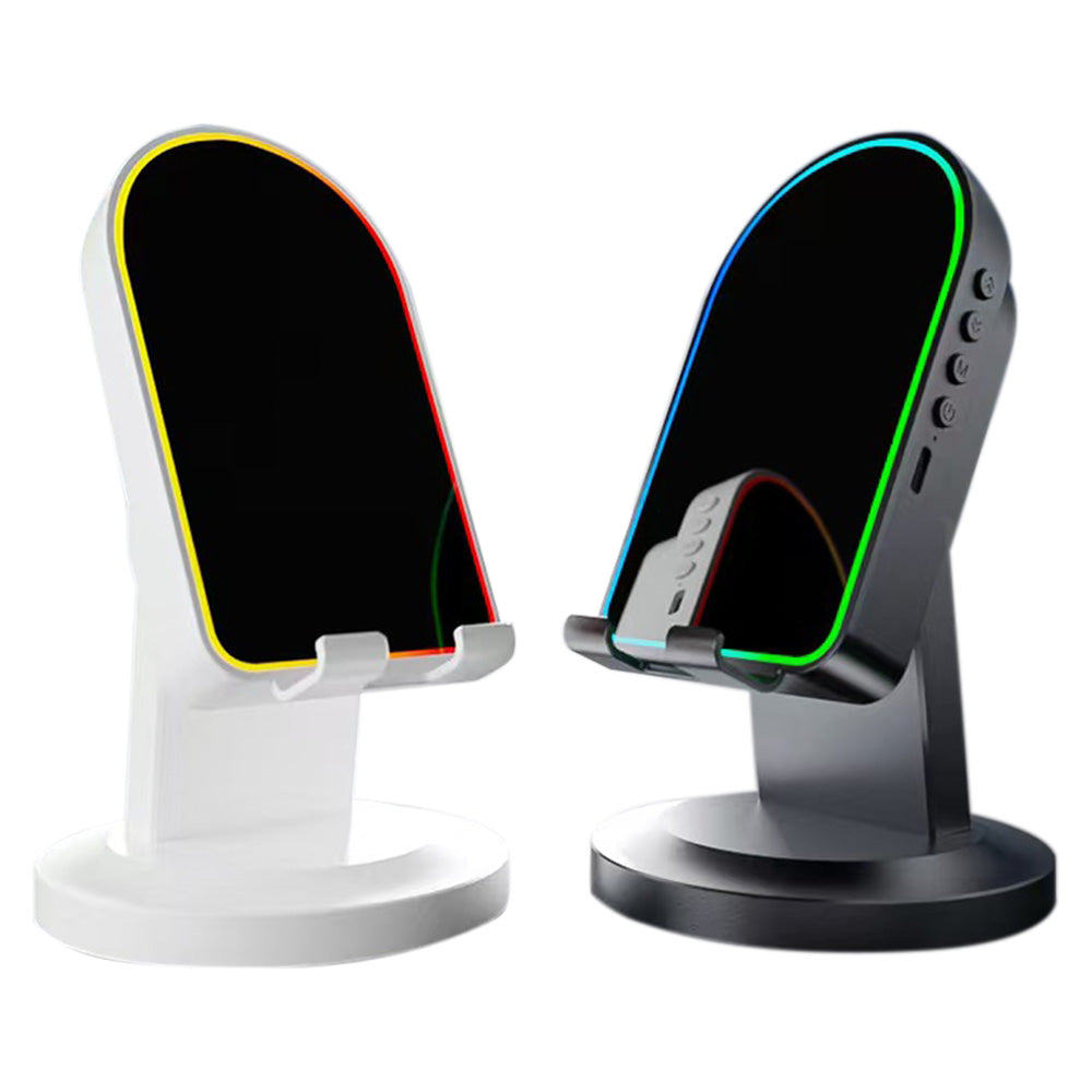 3-in-1 Wireless Induction Speaker with Phone Stand-White