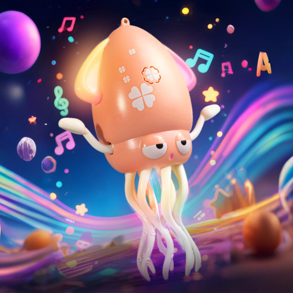 Dancing Electric Octopus Toy �Crawling Musical Squid for Tummy Time Pink