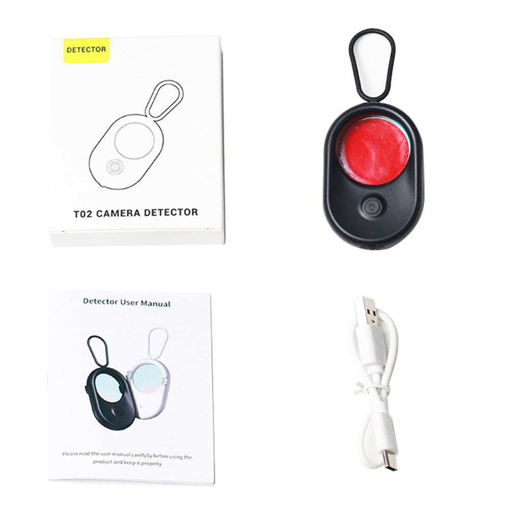 Hidden Camera Detector Anti-Spy Camera Finder Rechargeable Infrared Scanning for Hotel Home Office Car Black