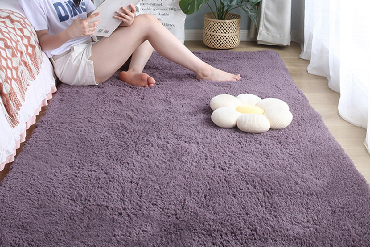 Soft Modern Indoor Large Shaggy Rug for Livingroom Bedroom Dorm Kids Room Home Decorative-Purple