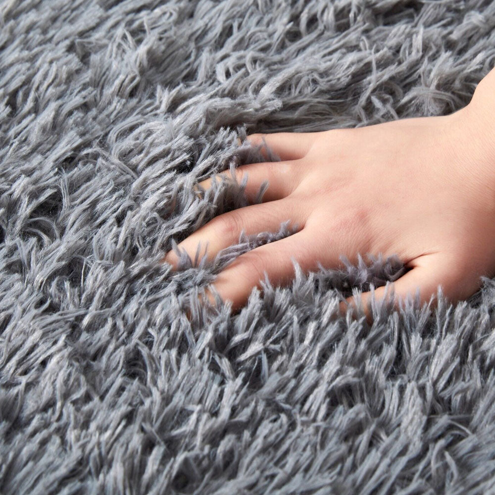 Non Slip Floor Mats Long Bedroom Rugs Fluffy Floor Mat Gray