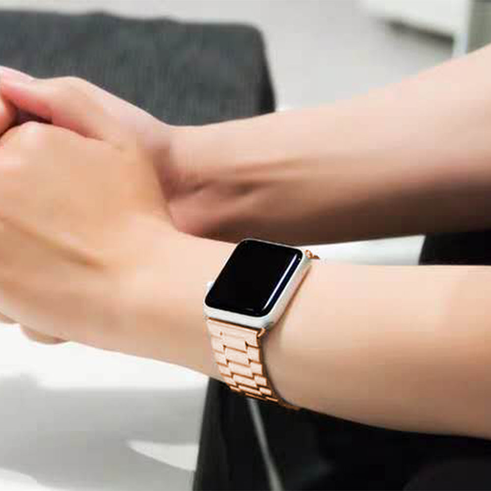 Stainless Steel iWatch Band Metal Strap For Apple Watch-38-40-41mm Rose Gold