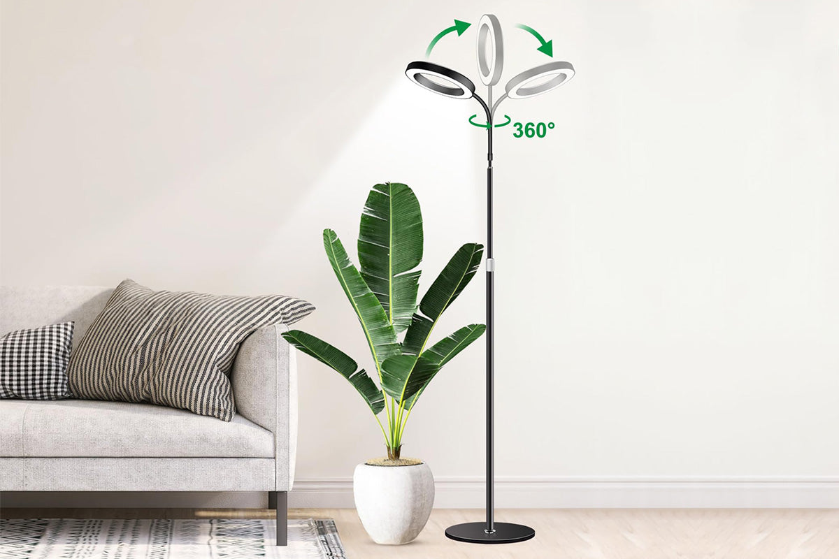 Floor Plant Grow Light Full Spectrum Tripod Stand - Black