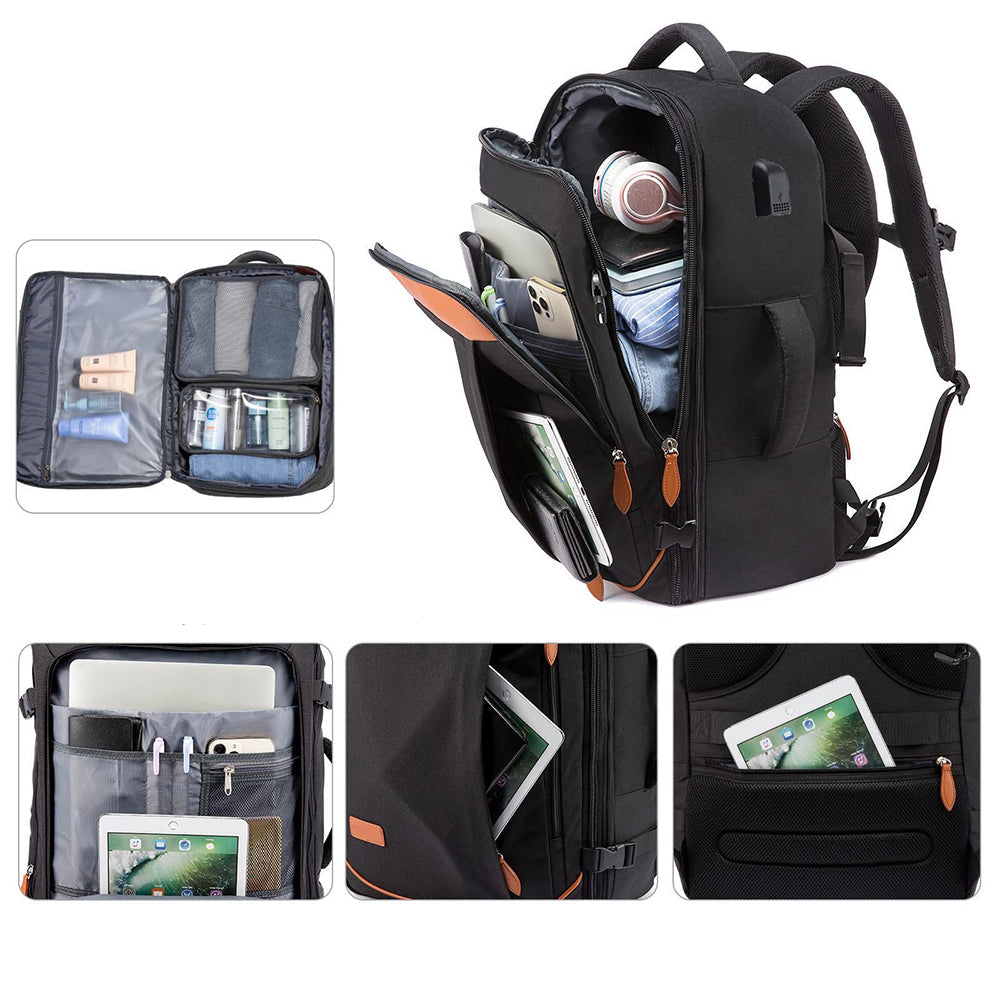 Travel Laptop Backpack Carry on Luggage Bag with 3 Packing Cubes and Shoe Bag