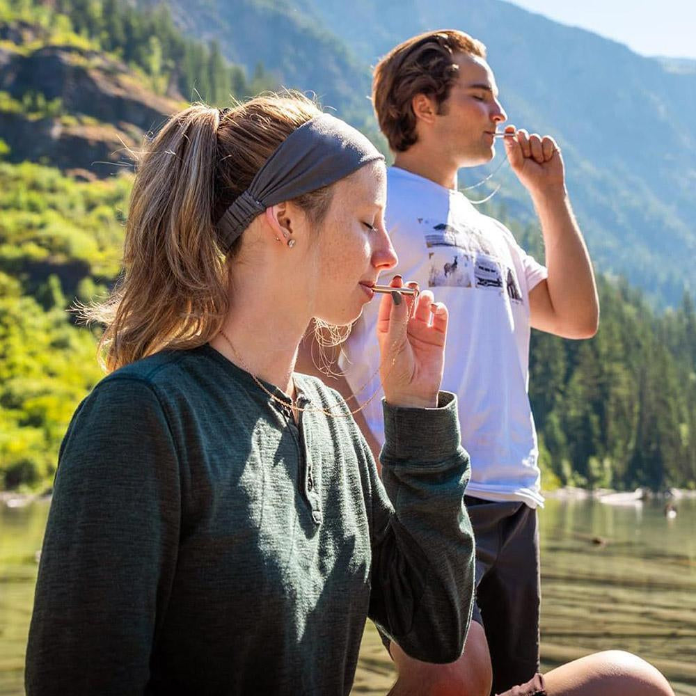 Stainless Steel Meditation Necklace Breathing Necklace Black