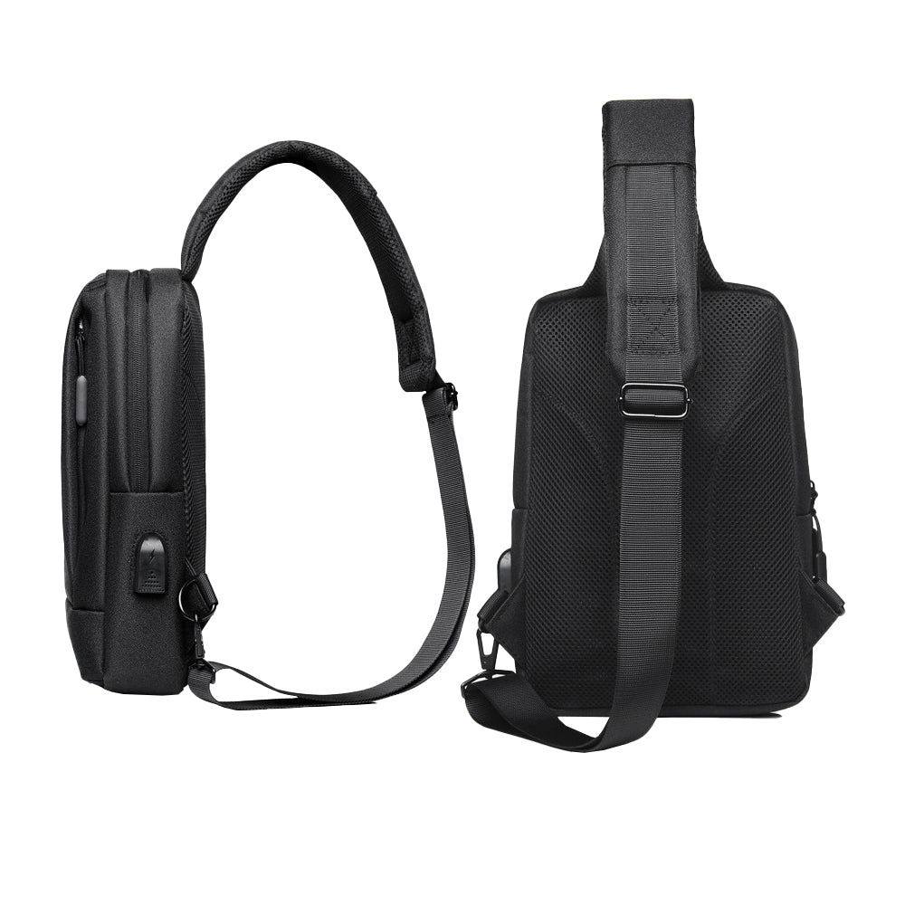 Chest Bag Messenger Bag Sling Bag Crossbody Shoulder Bag Travel Work Satchel Bag Black