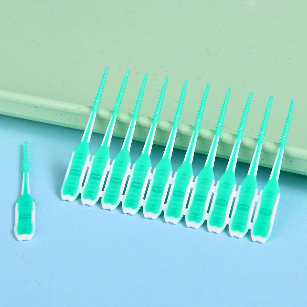 240Pcs Floss Picks Tooth Cleaners with Portable Travel Case Green