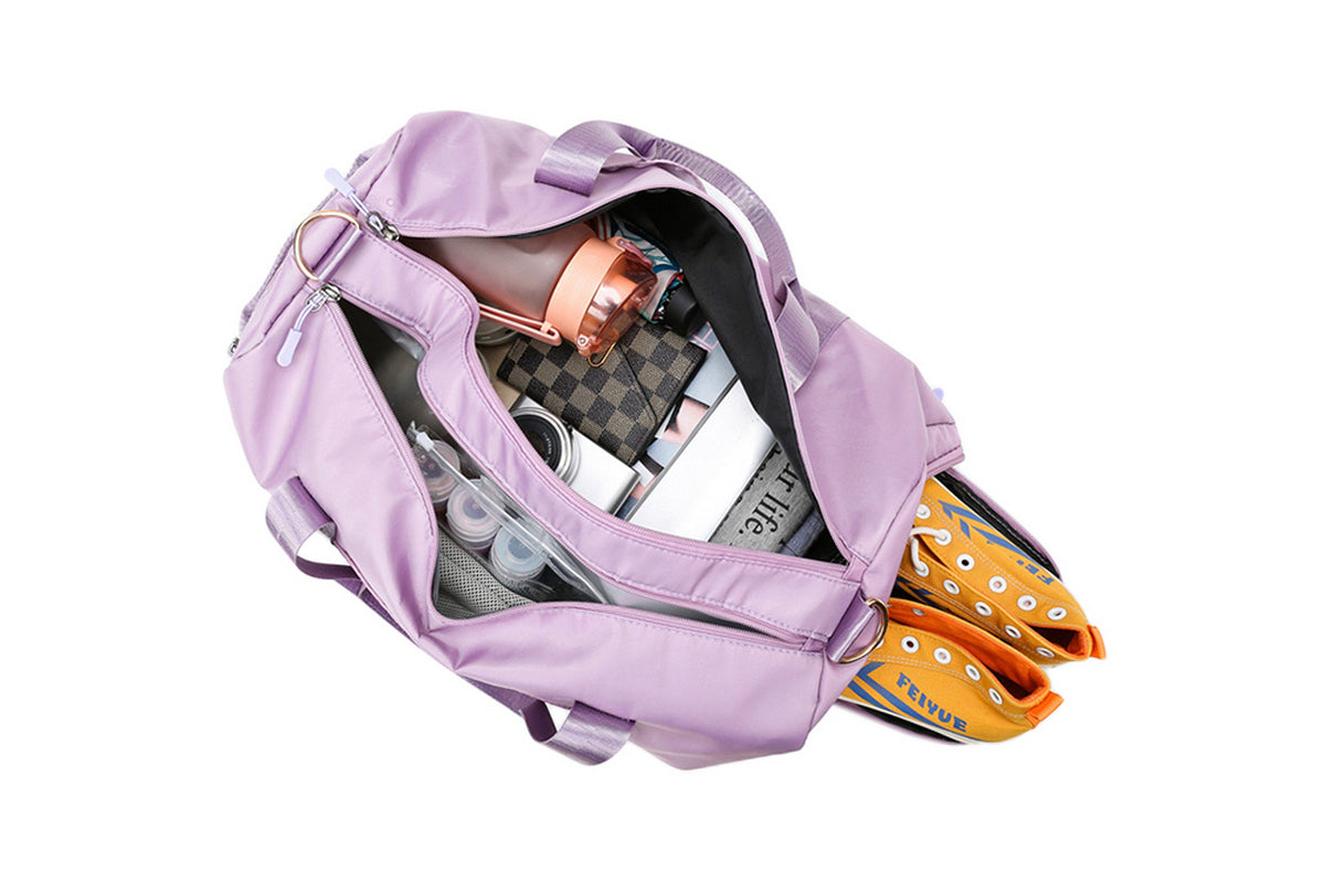 Sports Duffel Bag for Gym with Wet Pocket Shoe Compartment-PurPle
