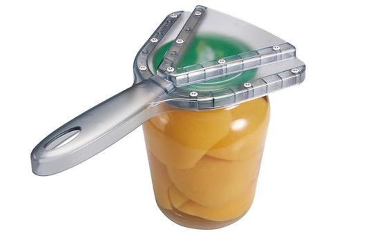 Kitchen Can Opener Dual-Layer Adjustable Jar Opener Bottle Opener for Various Lids -Gray