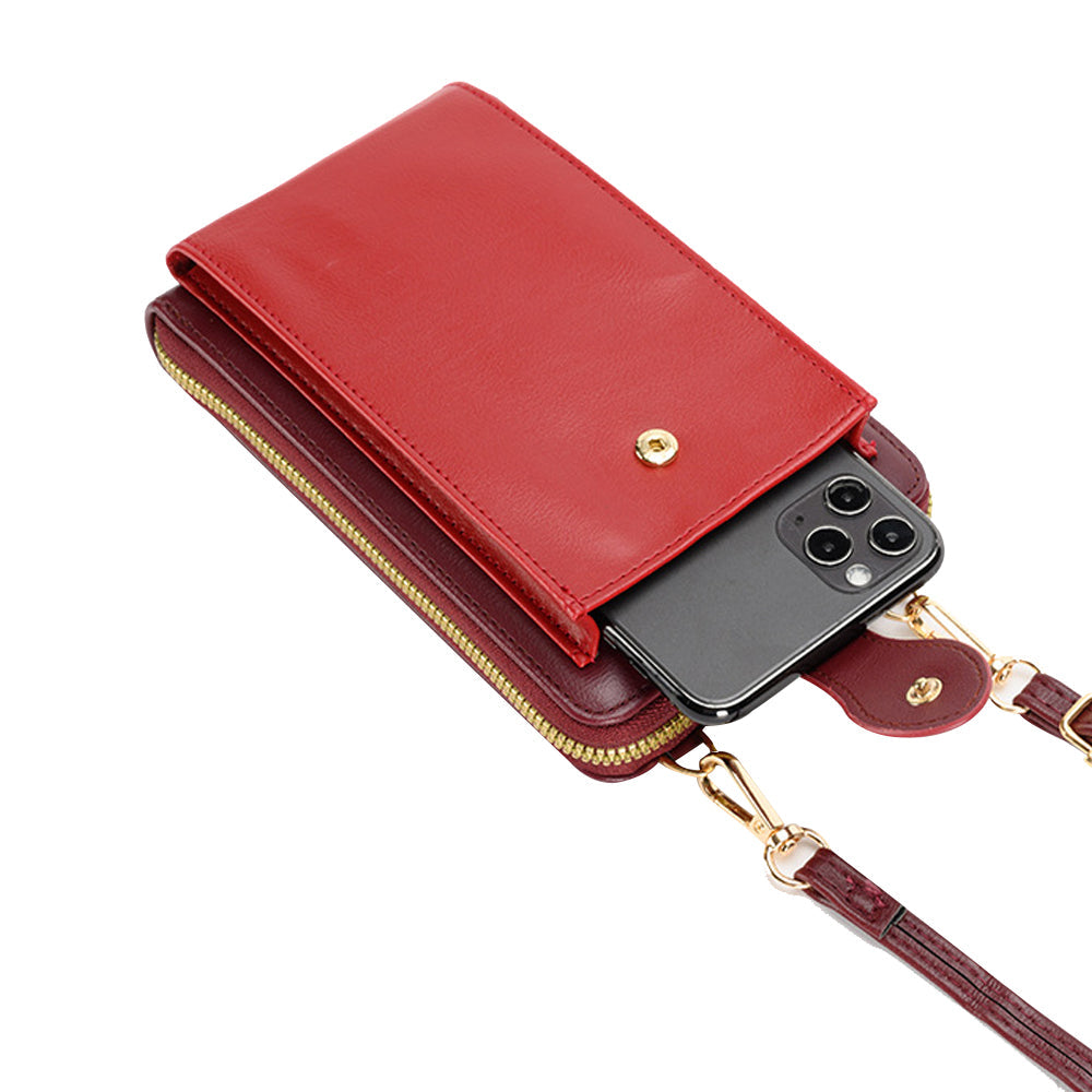 Small Crossbody Bag Cell Phone Purse for Women Mini Shoulder Bag Wallet with Card Slots Red