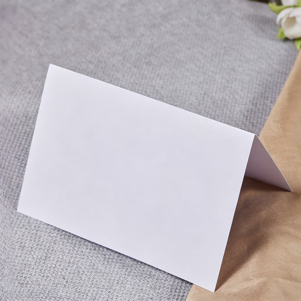 20 Sets Blank Folded Greeting Cards and Self Seal Envelopes - White