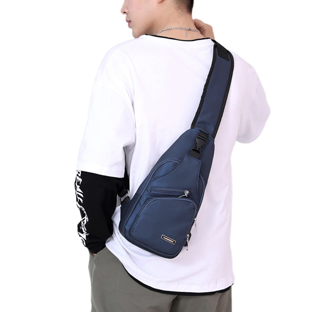 Men Chest Bag Shoulder Backpack Cross Body Satchel Travel Sling Bag Blue