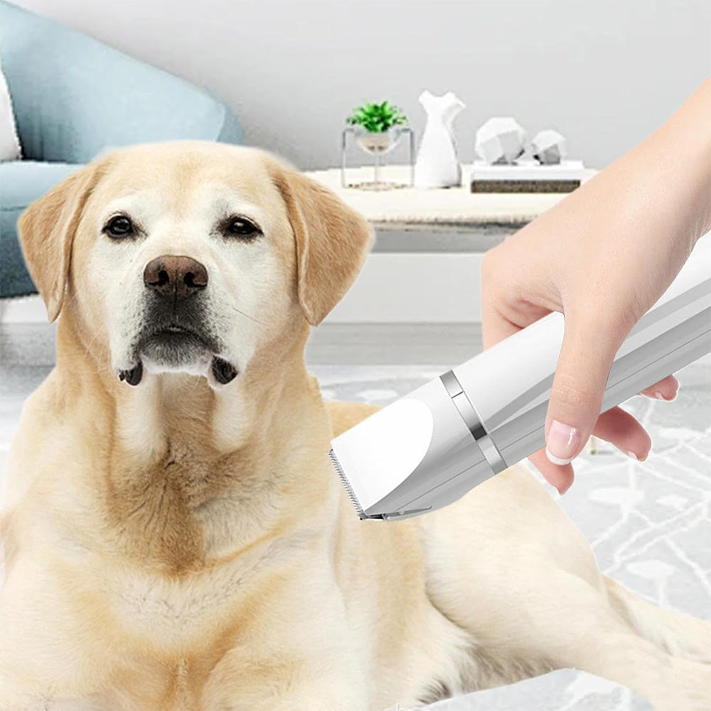 Pet Grooming Kit Cat Dog Clippers Pet Hair Trimmer Electric Shaver White