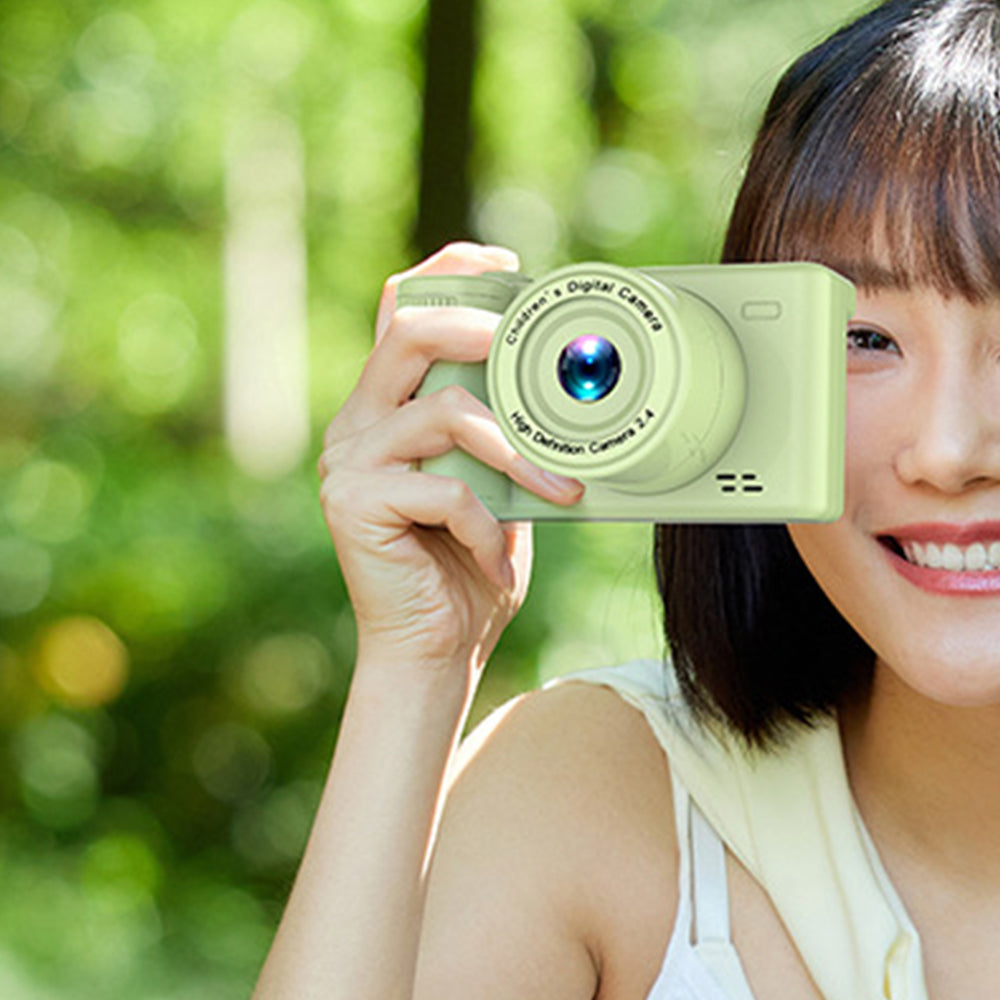 8X HD Digital Camera Kid' Camera Autofocus 4K Camera with Memory Card Green