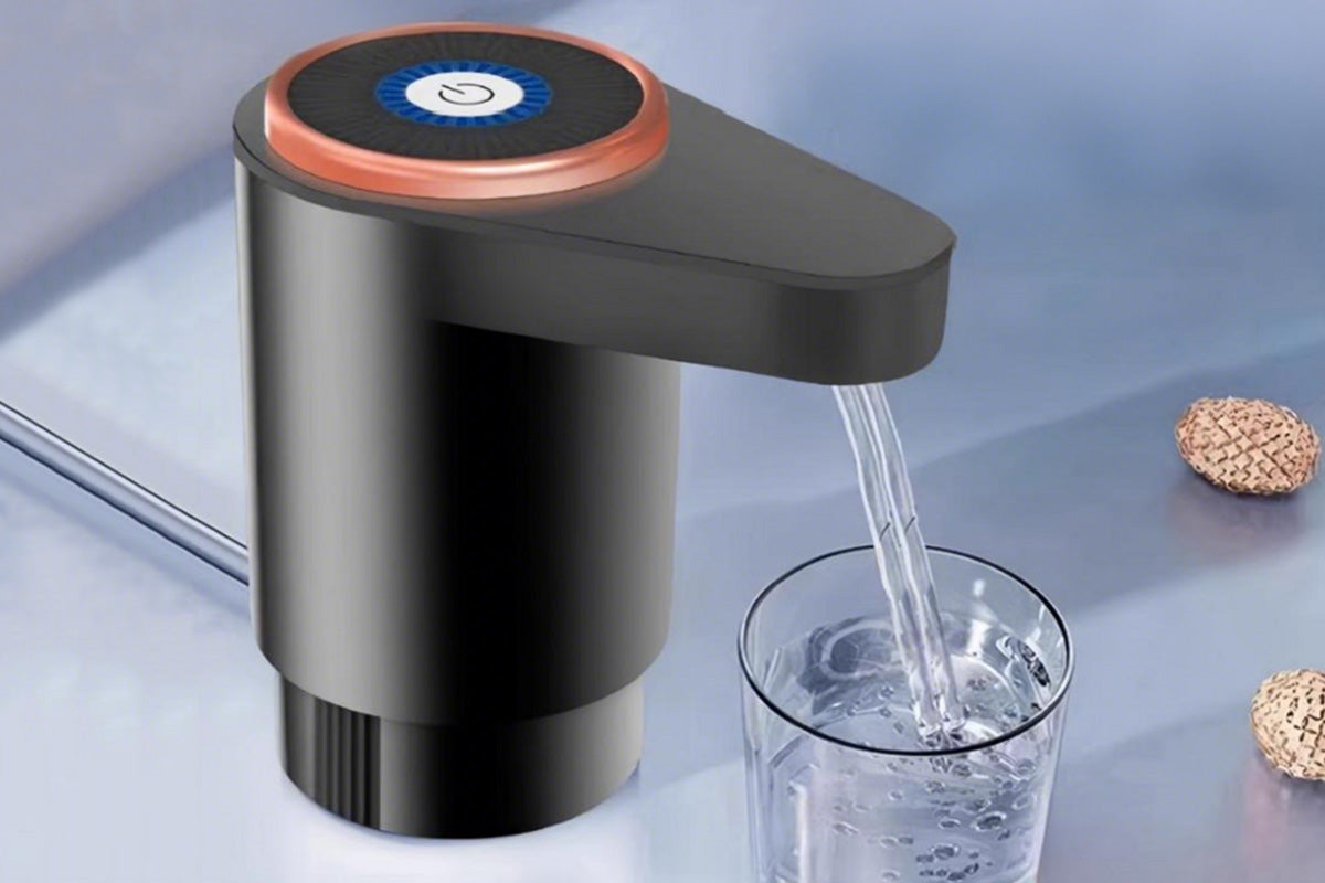 Electric Water Bottle Pump Automatic Dispenser For Kitchen Camping-Black