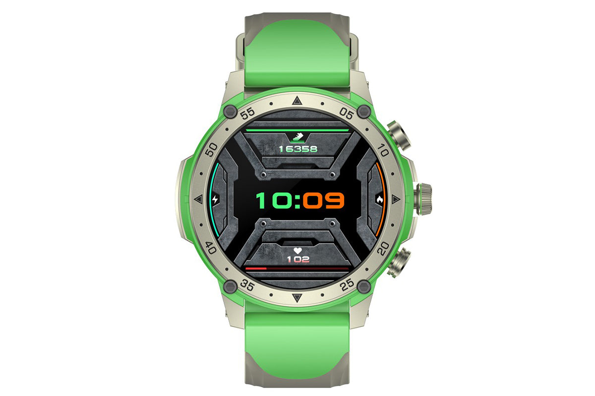 Smart Watch 1.43-Inch Fitness Watch with 24H Heart Rate Blood Pressure Blood Oxygen Female Physiological Flashlight Activity Tracker-Green