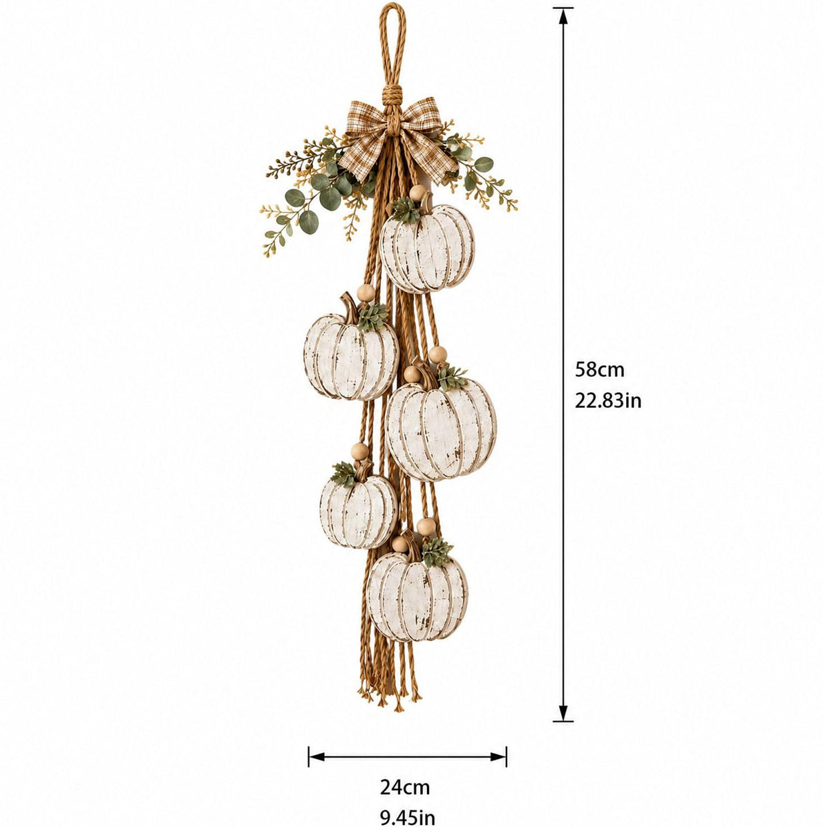 Rustic Engineered Wood Wall Hanging Farmhouse Layered Door Hanging - Pumpkin