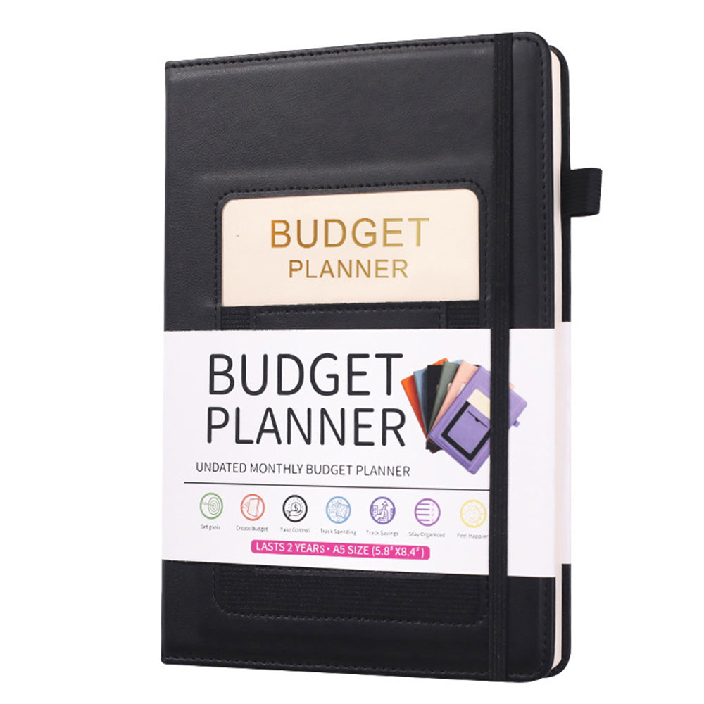 Monthly Budget Planner with Expense Tracker Notebook Undated Bill Organizer Account Book Black
