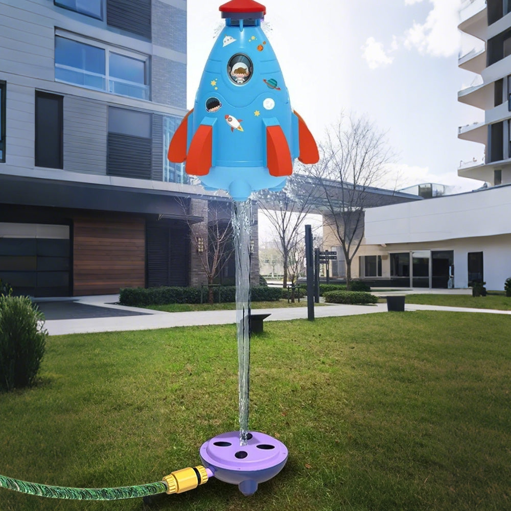 Water Pressure Lift Sprinkler Toy Sprinkler Rocket Launcher Outdoor Water Toys-Blue
